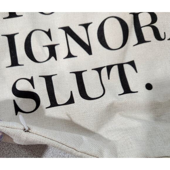 The Office Beige Black Dwight You Ignorant S**t Pillow Case Sham NWOTS - Picture 2 of 2